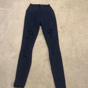 Alo high waisted ripped warrior leggings